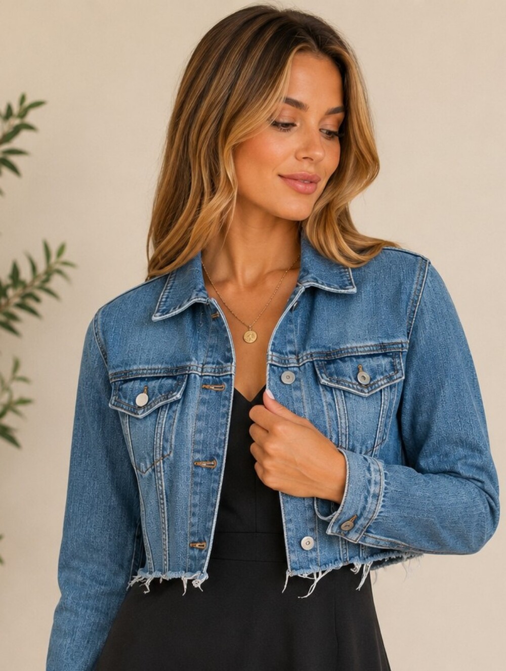 GAP Blue Cropped Denim Jacket